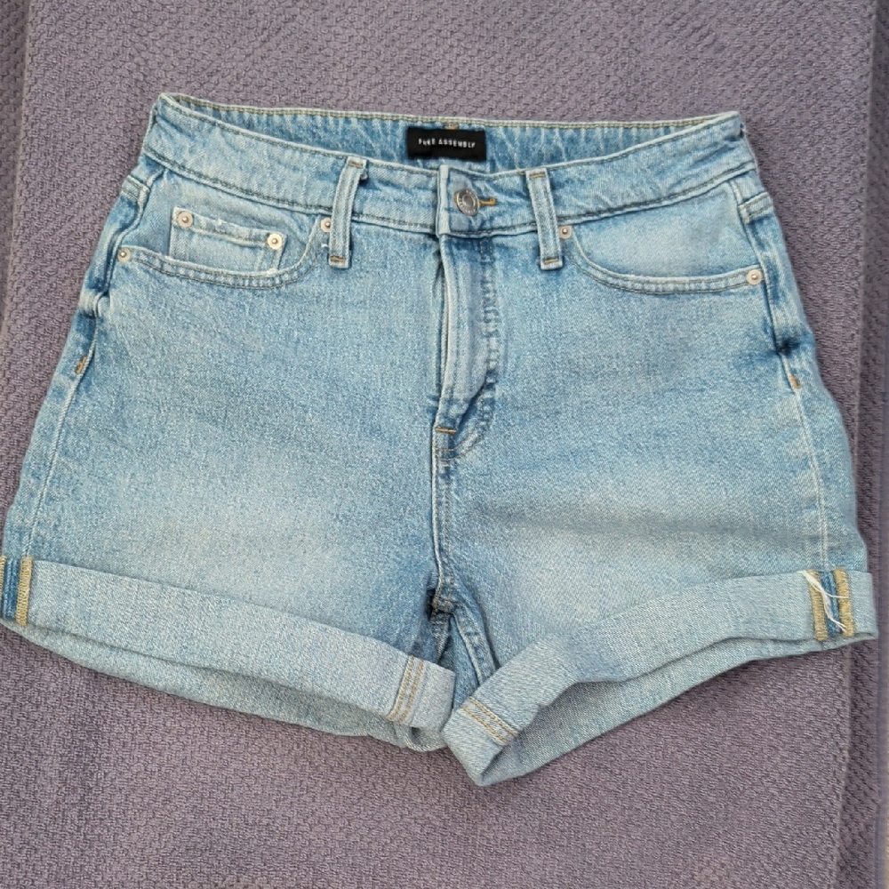 Pale Blue Denim Women Shorts